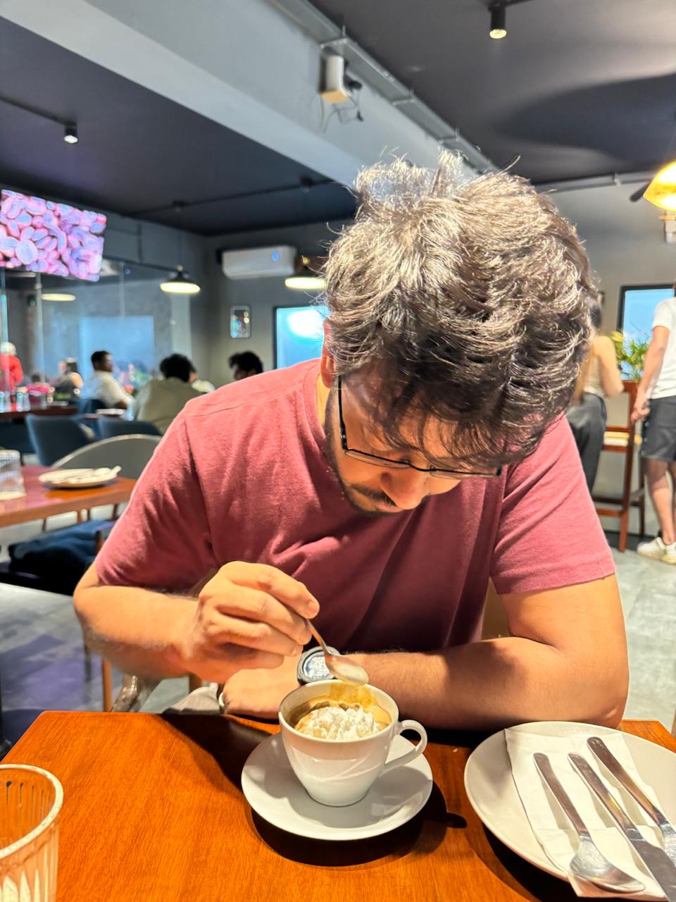 Kushal with coffee